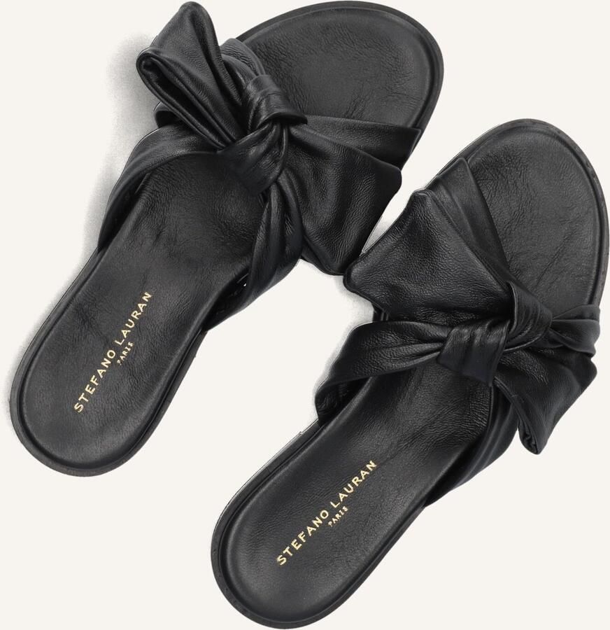 STEFANO LAURAN Slippers Dames 24153 Maat: 40 Materiaal: Leer Kleur: Zwart