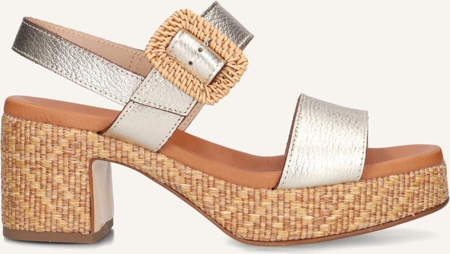 STEFANO LAURAN Sandalen met Hak Dames 24199 Raffia Goud - Foto 4