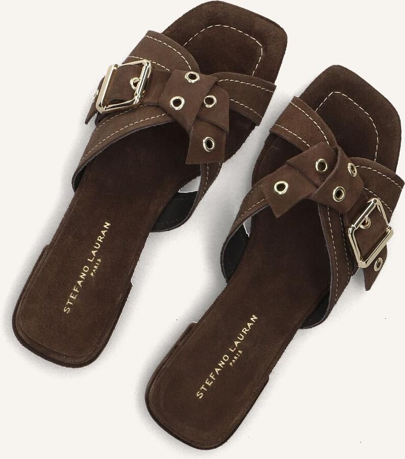 STEFANO LAURAN Slippers Dames 25037 Maat: 38 Materiaal: Suède Kleur: Bruin - Foto 5