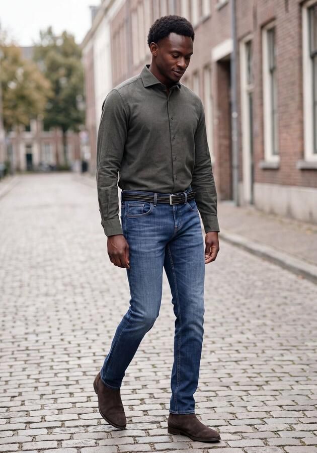 STEFANO LAURAN Chelsea Boots Heren 56050 Suède Bruin - Foto 6
