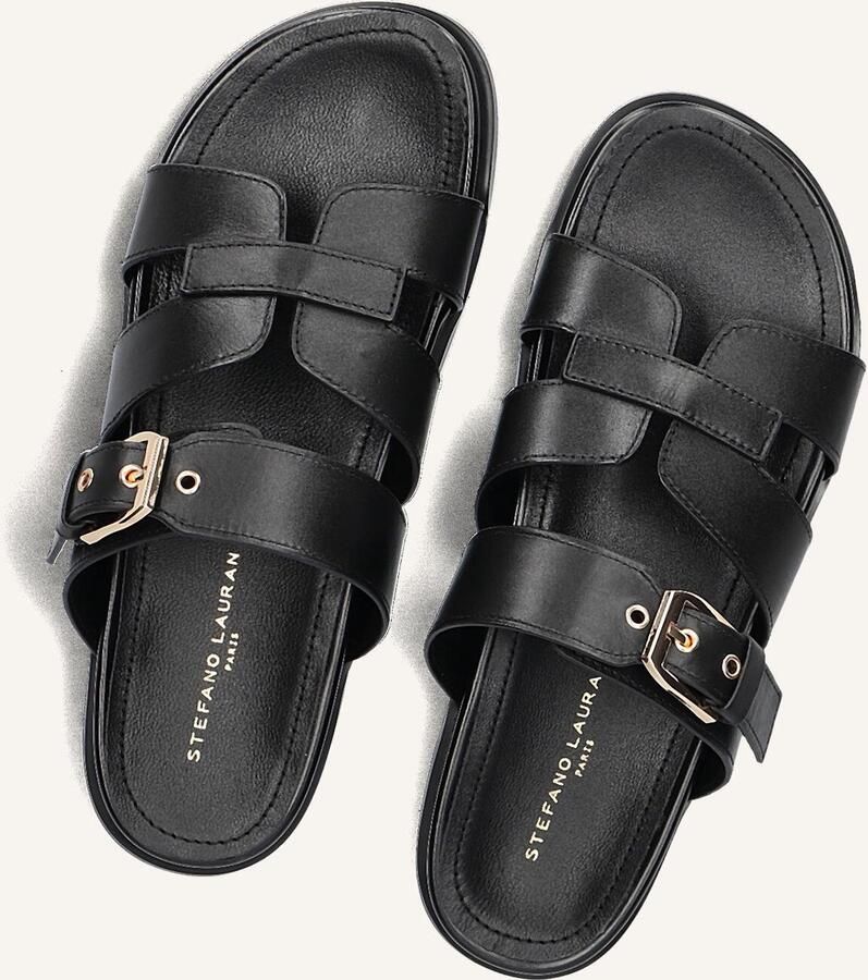 STEFANO LAURAN Slippers Dames 89863 1661 Maat: 36 Materiaal: Leer Kleur: Zwart - Foto 2