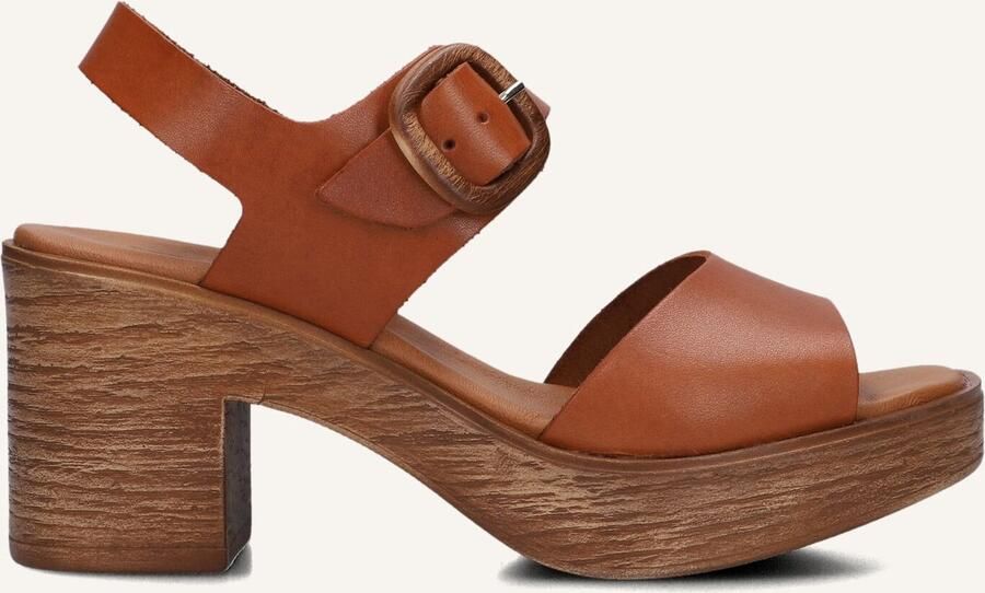STEFANO LAURAN Sandalen met Hak Dames 930 Maat: 39 Materiaal: Leer Kleur: Cognac - Foto 4