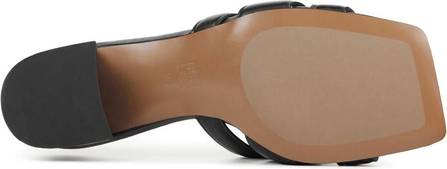 Stefano Lauran BiBi Lou Slippers Sandalen Instappers Leer Blokhak 761Z10VK Zwart - Foto 5