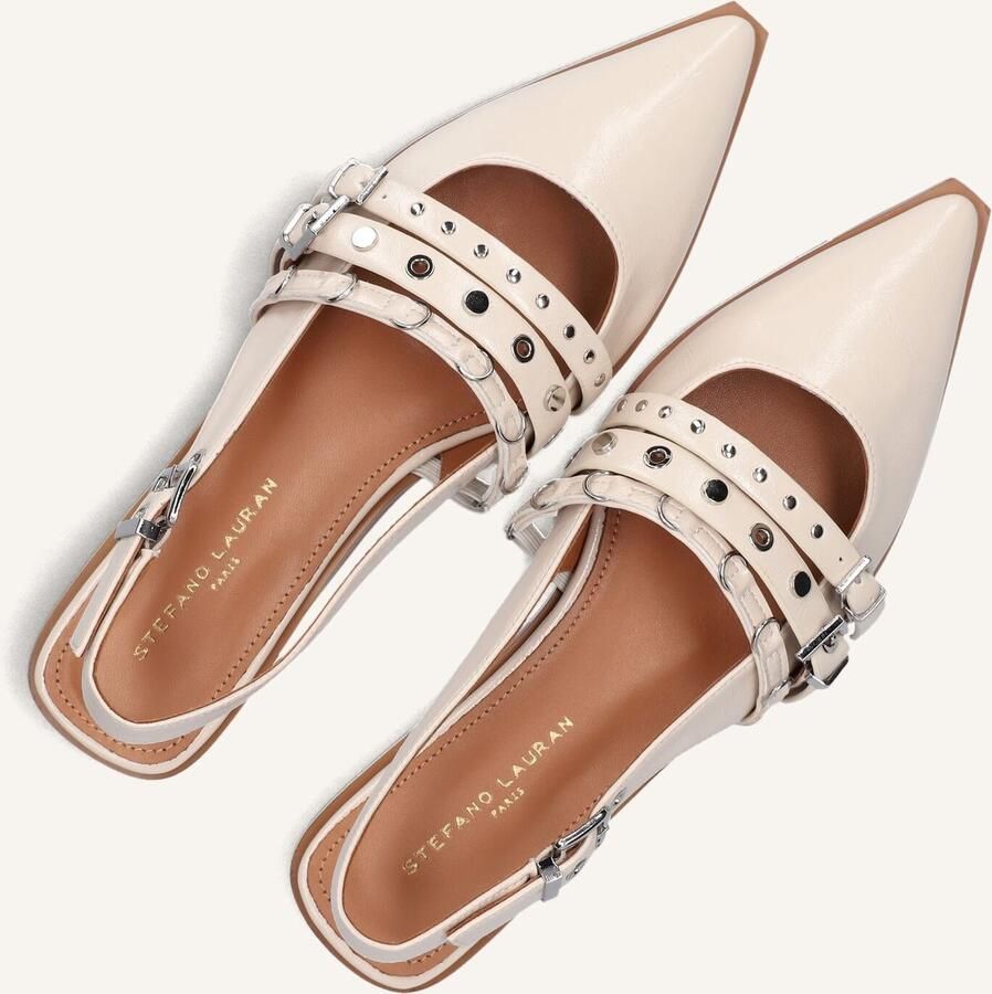 STEFANO LAURAN Slingbacks Dames D241192129 Maat: 42 Materiaal: Lakleer Kleur: Wit - Foto 3