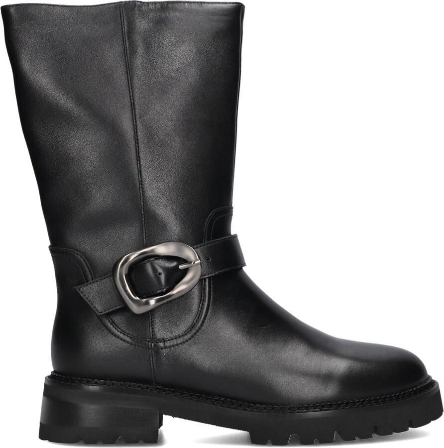 STEFANO LAURAN Biker Boots Dames Pe2052 Leer Zwart