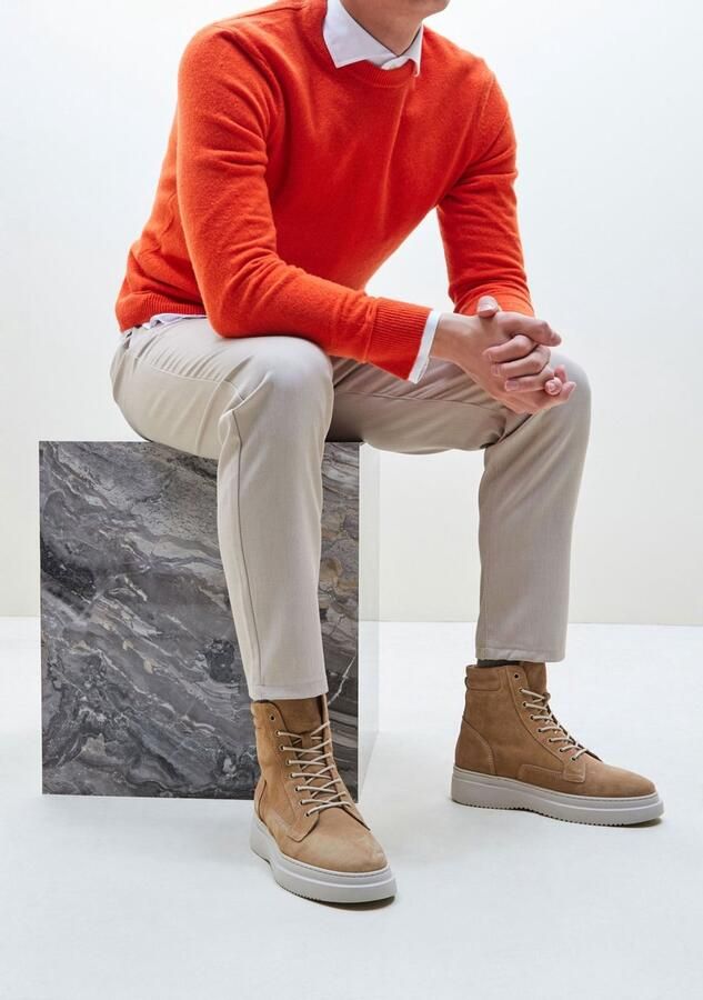 Stefano Lauran Veterboots Heren Boots Laarzen Herenschoenen Suède S3073 Zand - Foto 5