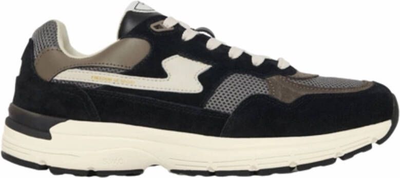 S.w.c. Stepney Workers Club Amiel S-Strike Suede Mix Sneakers Zwart Heren