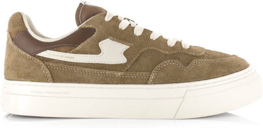 Stepney Workers Club S.W.C Pearl S-Strike Geo-Merged brown Suede Unisex