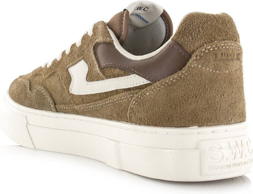 Stepney Workers Club S.W.C Pearl S-Strike Geo-Merged brown Suede Unisex