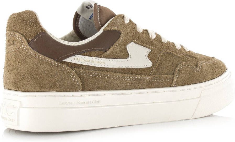 Stepney Workers Club S.W.C Pearl S-Strike Geo-Merged brown Suede Unisex