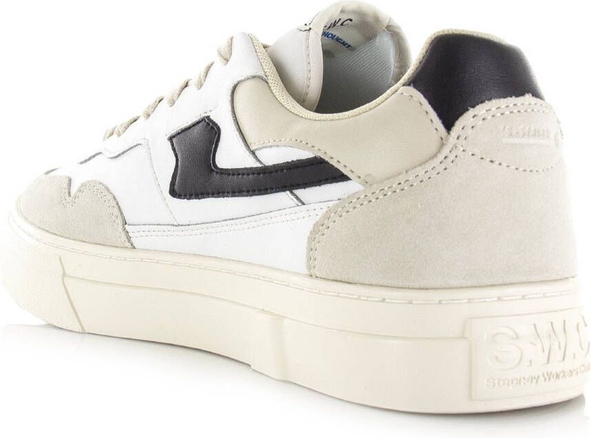 Stepney Workers Club S.W.C Pearl S-Strike Leather zwart Wit Leer Lage sneakers Unisex