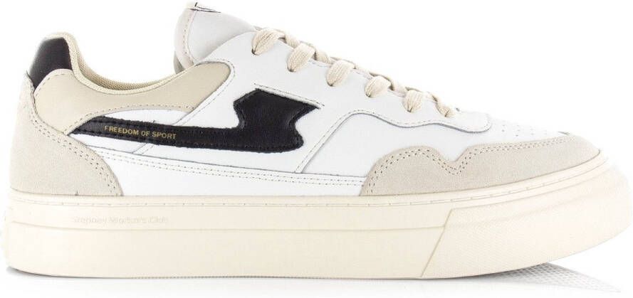 Stepney Workers Club S.W.C Pearl S-Strike Leather zwart Wit Leer Lage sneakers Unisex