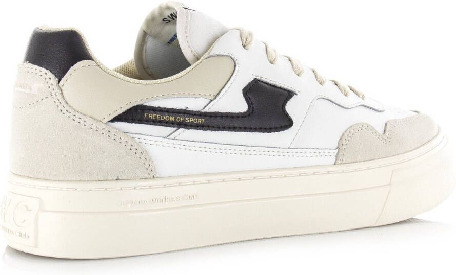 Stepney Workers Club S.W.C Pearl S-Strike Leather zwart Wit Leer Lage sneakers Unisex