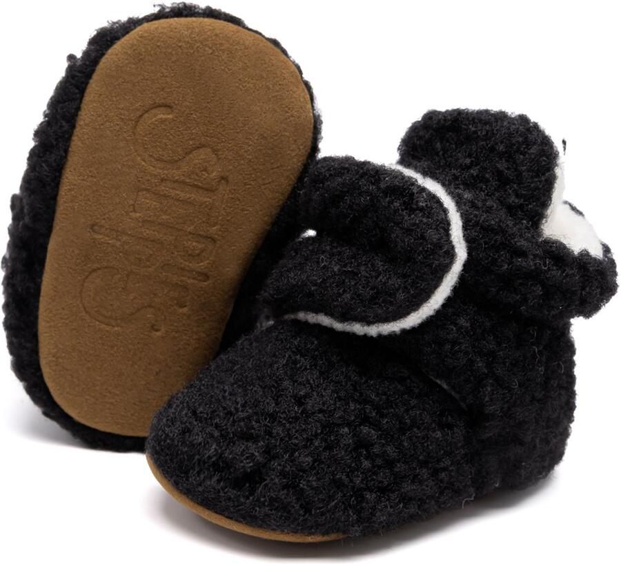 Steppies Baby Slofjes teddy Zwart