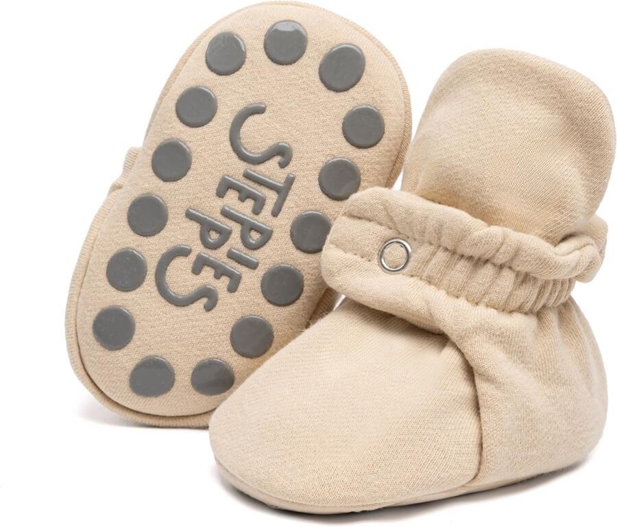 Steppies Babyslofjes Antislip voor en Beige Stappertjes