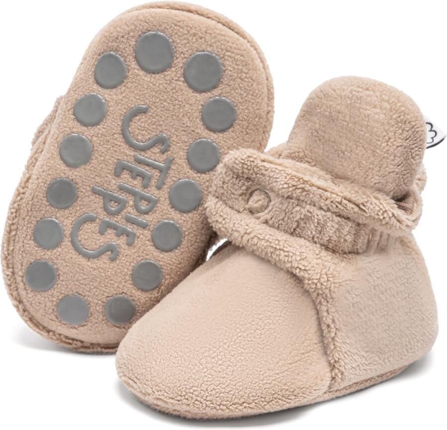 Steppies Babyslofjes Antislip voor en Lichtbruin Stappertjes