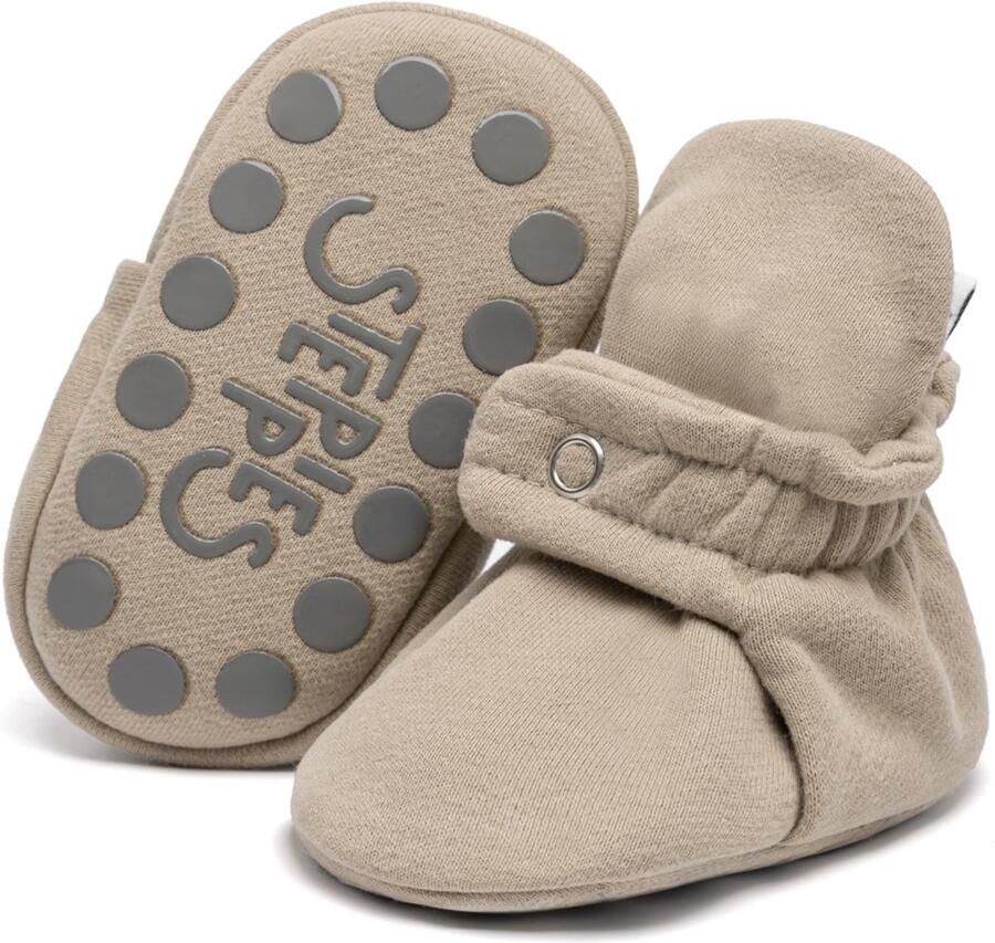 Steppies Babyslofjes Antislip voor en Taupe Stappertjes