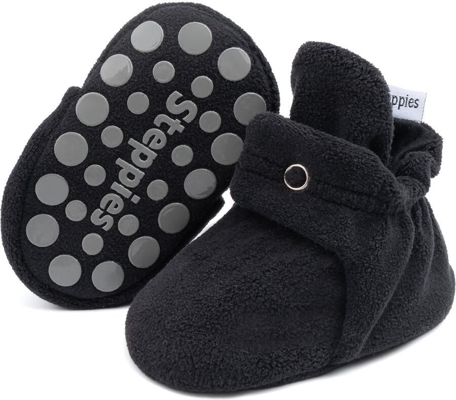 Steppies Babyslofjes Antislip voor en Zwart Stappertjes