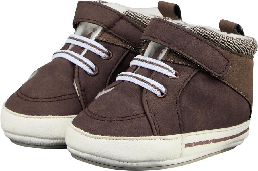Merkloze Baby Schoentjes Materiaal Mix Donkerbruin