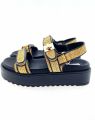 Steve Madden Bigmona raffia sandalen beige zwart - Zwart