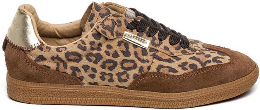 Steve Madden Emporia suède sneakers met panterprint beige bruin