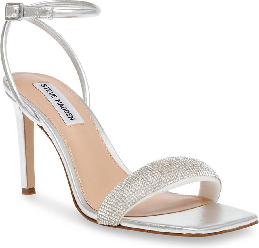 Steve Madden Zilveren Sandalen met Strass Steentjes Gray Dames