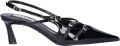 Steve Madden Liana slingback met gespdetail en lakfinish - Zwart