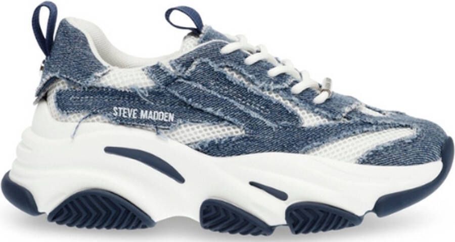 STEVE MADDEN Possession-E blue denim Blauw Mesh Lage sneakers Dames