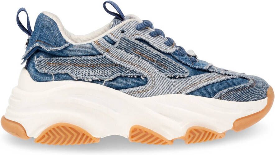 Steve Madden Possession Sneakers Dames Leren Sneaker Blauw
