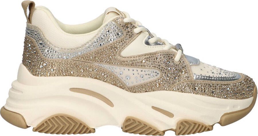 Steve Madden Dames Sneakers Privy Silver gold Cream Zilver