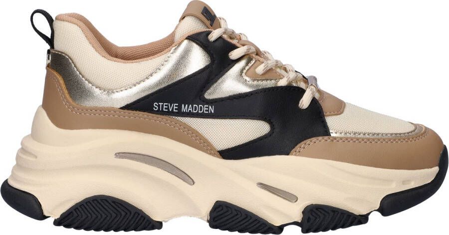 STEVE MADDEN Progressive khaki black Beige Mesh Lage sneakers Dames