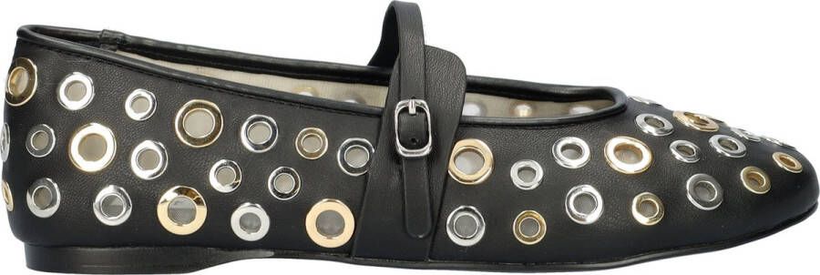 Steve Madden ballerina's met eyelets zwart zilver goud - Foto 2