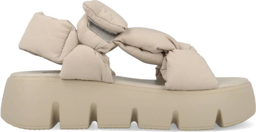 Steve Madden Stijlvolle Platte Sandalen voor Vrouwen Beige Dames