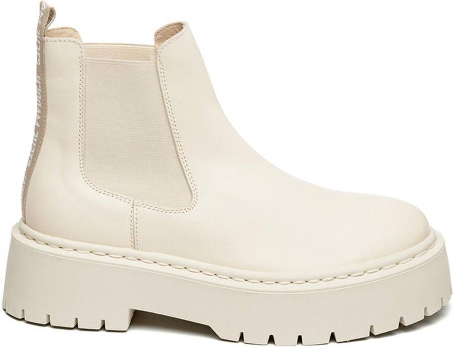 Steve Madden Veerly Boots Bone Suède en Leren Enkellaarzen Beige Dames