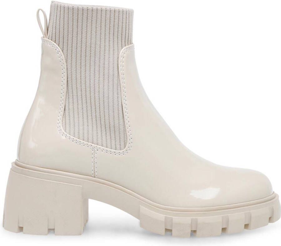 Steve Madden Hutch lakleren chelsea boots off white