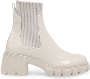 Steve Madden Hutch lakleren chelsea boots off white