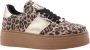 Steve Madden Emporia suède sneakers met panterprint beige bruin - Thumbnail 15