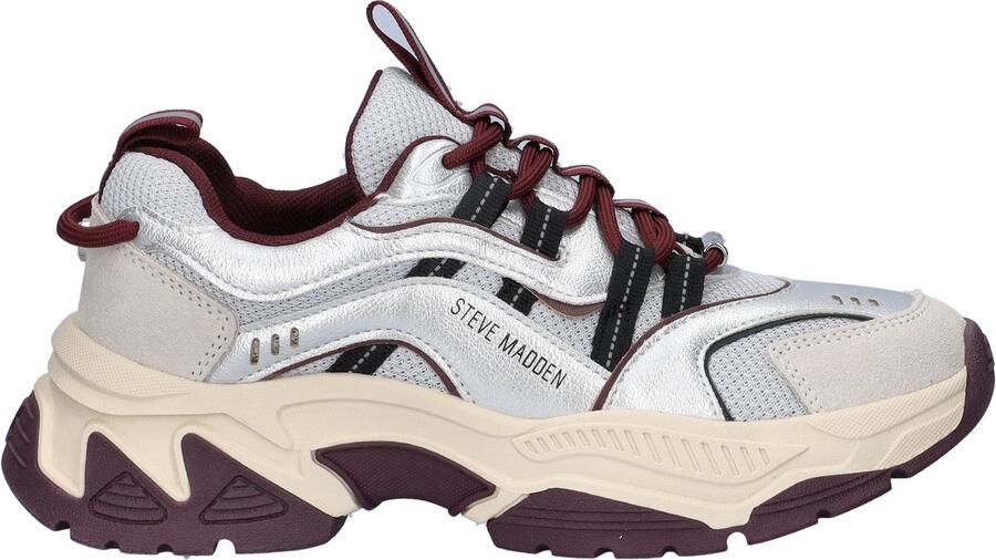 Steve Madden Animates-E chunky sneakers donkerrood grijs