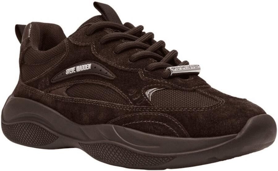Steve Madden Premio-E chunky leren sneakers donkerbruin - Foto 4