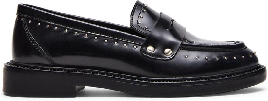 Steve Madden Harloe leren loafers met studs zwart