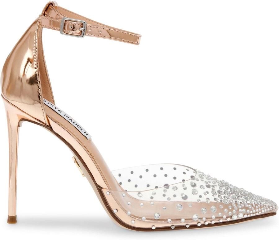 Steve Madden Rose Gouden Stiletto met Decoratieve Stenen Gray Dames