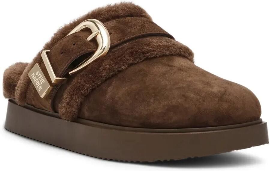 STEVE MADDEN Muiltjes 'Cozy Up' donkerbruin