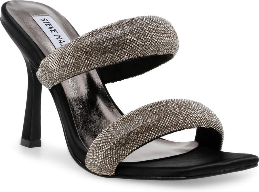 Steve Madden Jetsetter Sandalen Dames Zwart Pewter Hak
