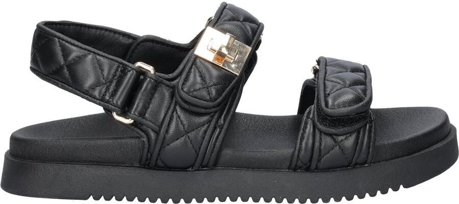 Steve Madden Mona-Q Quilted leren sandalen zwart
