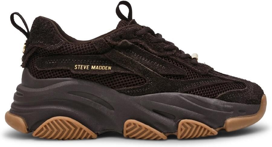 Steve Madden Possession-E Chocolate Brown Bruin Dames Sneaker