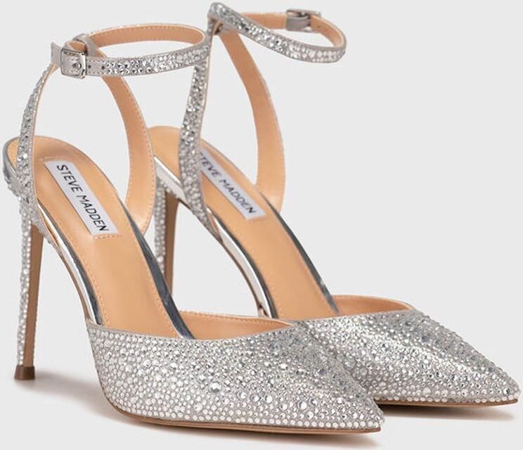 Steve Madden Revert S shoes in zilver met strass stenen pumps hakken hoog