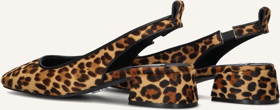 Steve Madden Smitten leren slingback pumps met panterprint cognac donkerbruin - Foto 4