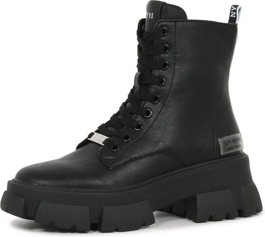 Steve Madden Chunky Sole Leren Laarzen Black Dames - Foto 7