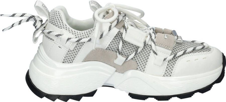 Steve Madden Tazmania chunky leren sneakers wit grijs