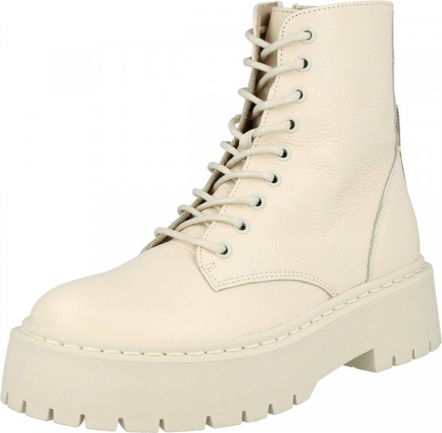 Steve Madden Skylar Veterschoenen Hoog gebroken wit